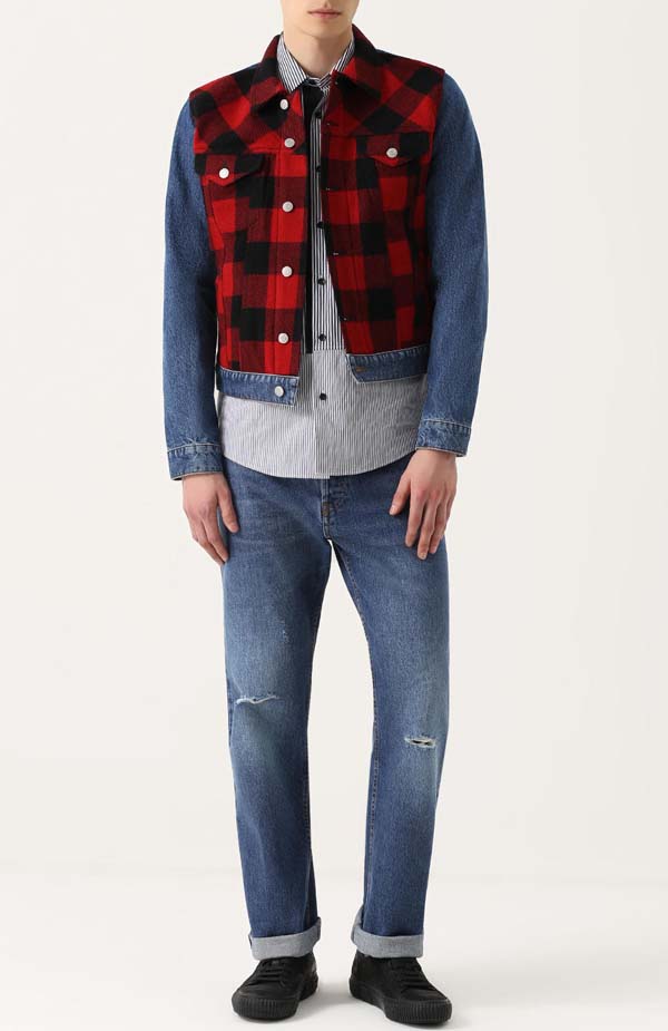 Мужские голубые джинсы Dries Van Noten Dries Van Noten деним